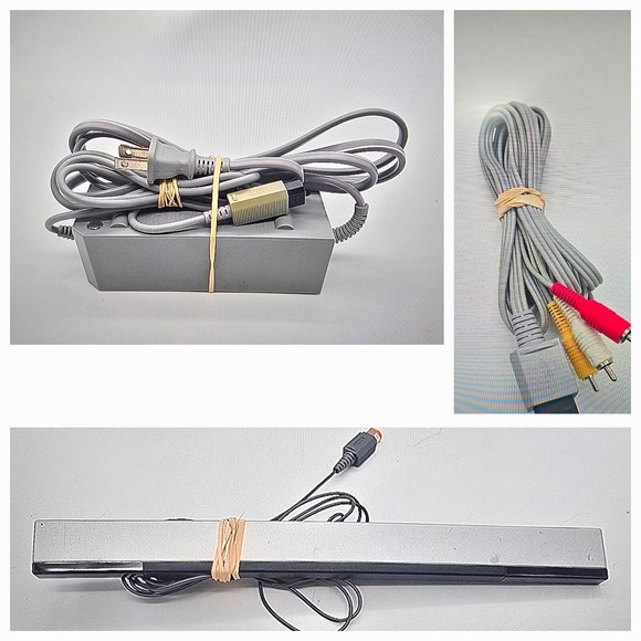 OEM Nintendo Wii Power Supply Ac Adapter + Wired Sensor Bar+ AV Cables Tested - Picture 1 of 4